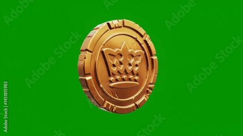 Brown crown coin image for gaming
