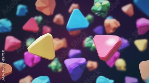 Abstract geometric shapes in motion