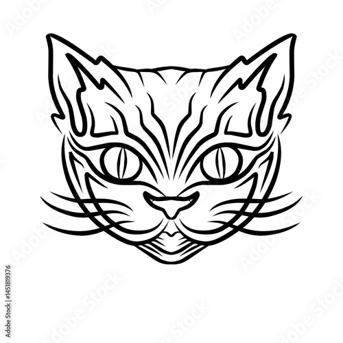 tribal cat black and white