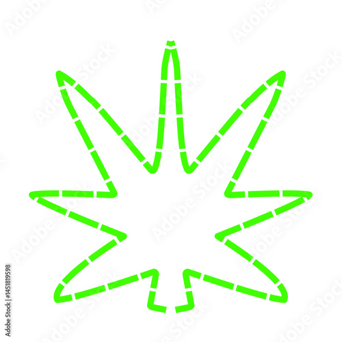 Abstract Glowing Green Leaf Illustration on a Dark Background