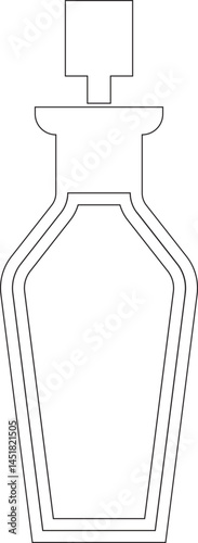 Perfume Bottle line art icon.Fragrance perfume vector. Line and glyph perfume.Clothing costumes and accessories concept.spray bottle of icon.perfume bottle with liquid inside, glowing reflection.