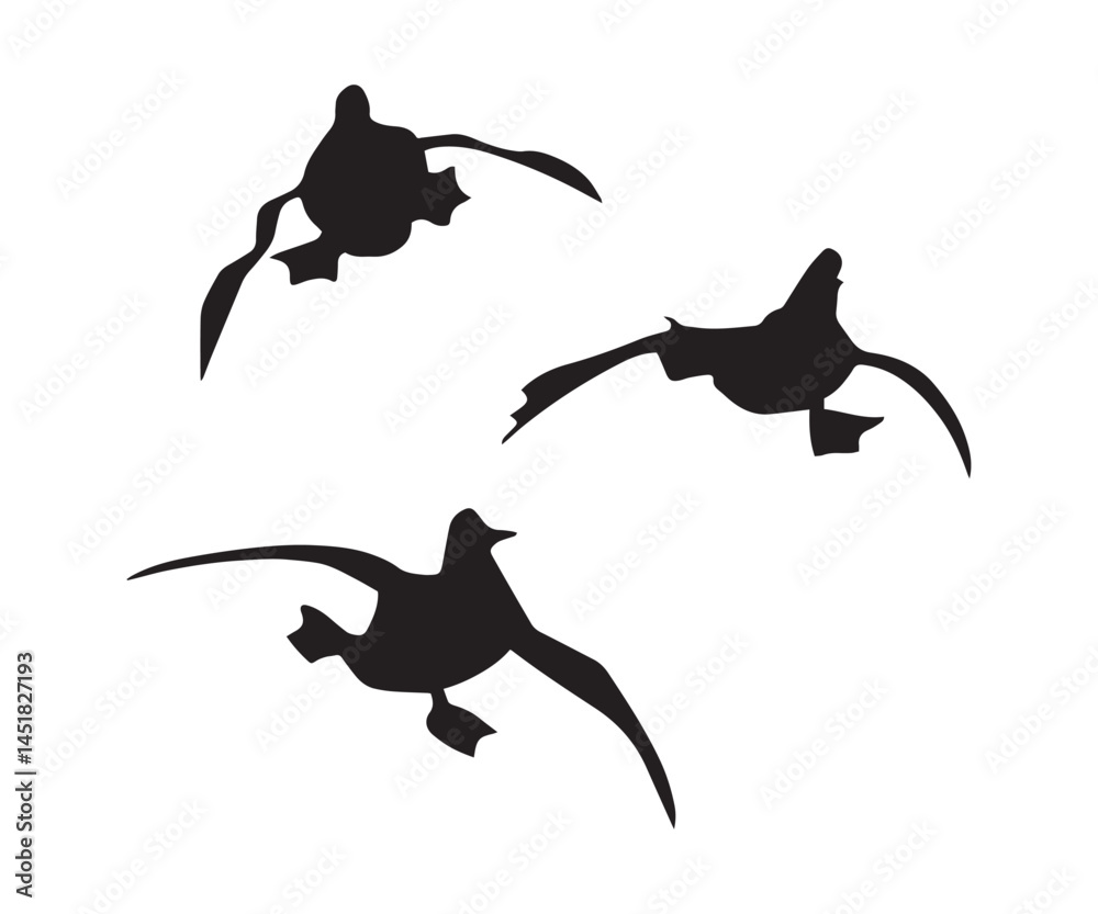 Obraz premium Flying Duck Silhouette, Vector Illustration Art