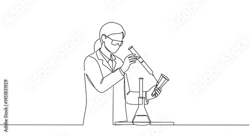 Scientist conducting experiments with a microscope in a lab  