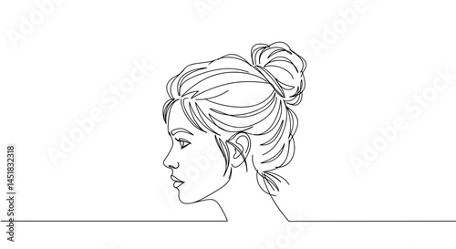 Obraz na płótnie Elegant Woman Profile Line Drawing w salonie