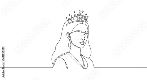 Obraz na płótnie Woman with a Crown Showing Confidence in Minimalist Style w salonie