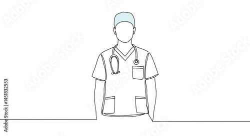 Obraz na płótnie Medical professional standing confidently against a minimalist background w salonie