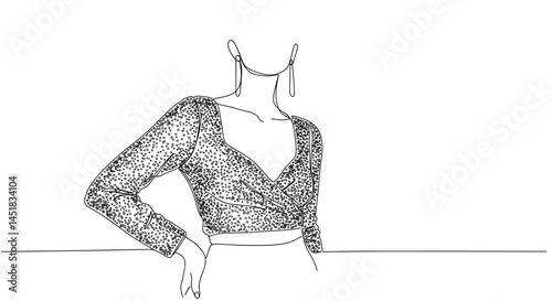 Obraz na płótnie Elegant fashion illustration showcasing stylish blouse design w salonie