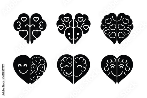 Wellness and Emotion Brain Vector Icon