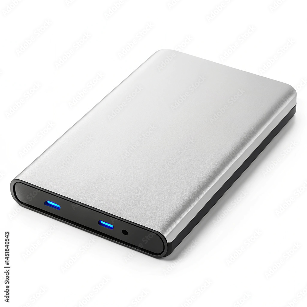 Portable SSD storage drive on white background Portable SSD storage drive on white background