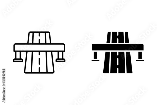 Highway icon set. Road symbol. Vector illustration isolated on white background