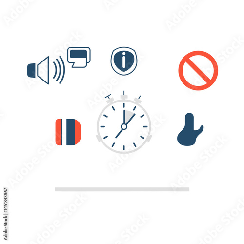 Assorted Symbols in Illustration: A carefully curated collection of stylized symbols representing various digital or data functions on a clean background, each with their unique illustrative design.