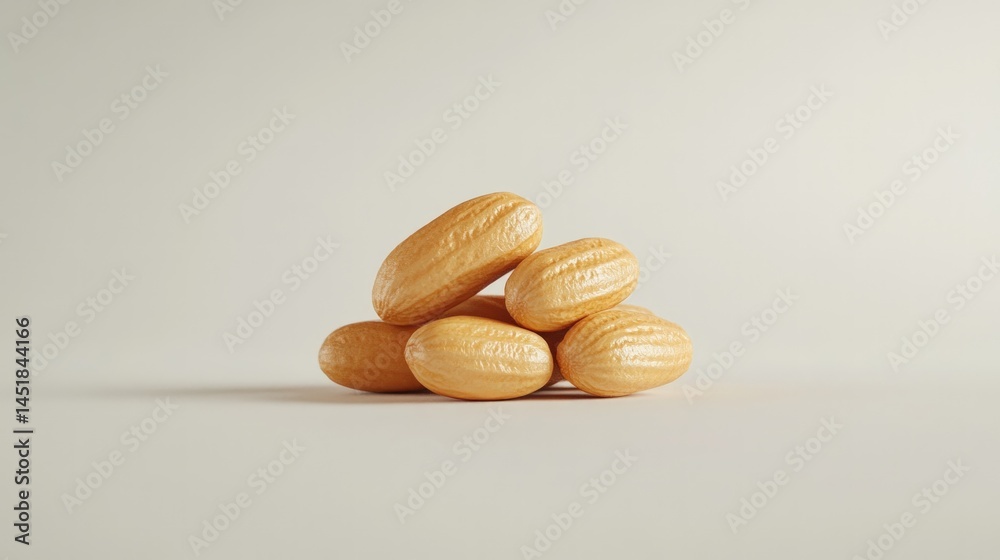 Stacked, pale orange, smooth, textured, fruits Stacked, pale orange, smooth, textured, fruits