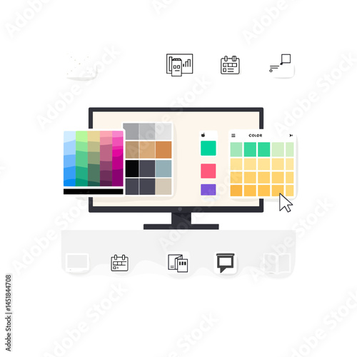 Digital Workspace: A contemporary display showcases the seamless integration of applications and features. A symphony of digital tools unfolds.