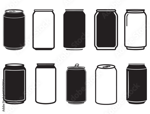 SODA CAN SILHOUETTE WHITE BACKGROUND