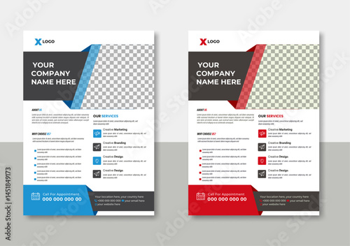 "Creative Corporate Flyer Design Set – Minimal and Colorful A4 Templates for Business Promotion, Advertising,
 and Digital Marketing"
