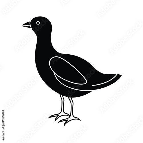 Crow in Flight Silhouette Art