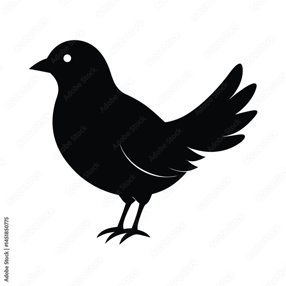 Obraz premium Digital Use Bird Silhouette Vector Illustration