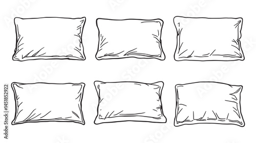 Cotton Pillowcase Line Art Illustration Timeless Design for Bedrooms