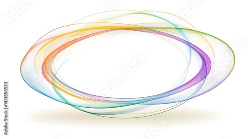 Abstract Rainbow Wave Circle Design Element