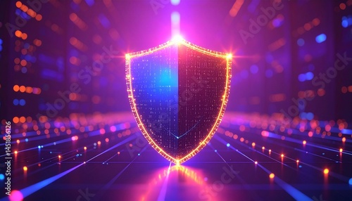 The shield stands firm against the forces of cybercrime.  