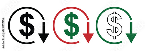 Cost Reduction Icon Vector Design