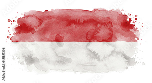 Abstract Watercolor Splatter with Red and Gray Texture