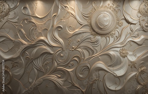 Luxury Floral Pattern On The Wall. Luxury Background.