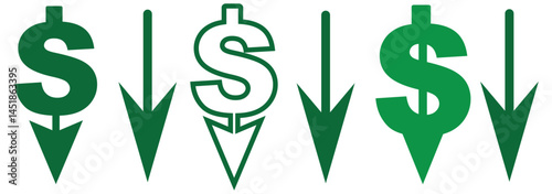 set of multiple designs of cost reduction icon