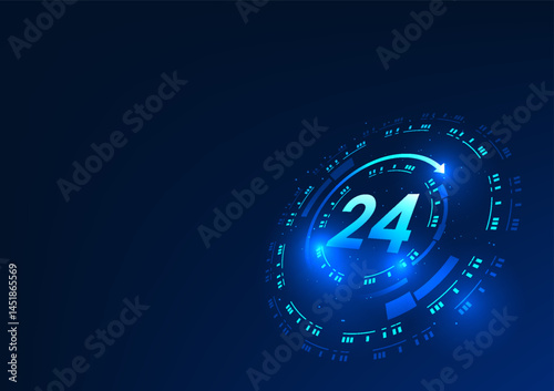 24 hours within the technology circle, meaning the service system can work 24 hours a day without relying on human labor, allowing businesses to provide continuous and efficient service to customers.