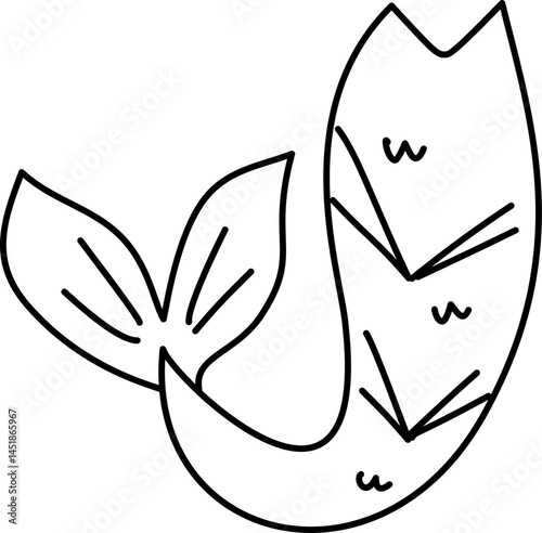Mermaid tail outline