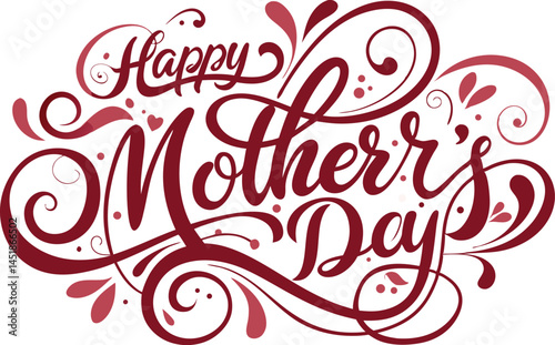 Elegant Happy Mother's Day Calligraphy Design
