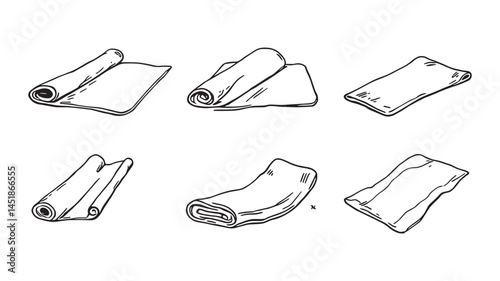 Flexible Yoga Mat Line Art Illustration in Simple Lines