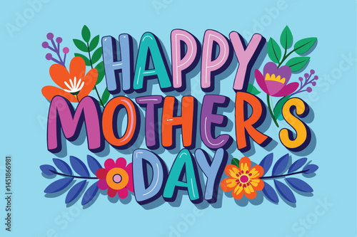 Happy Mother's Day Floral Greeting Card Design
