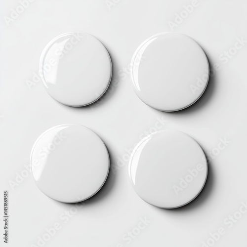 Blank white round badges
