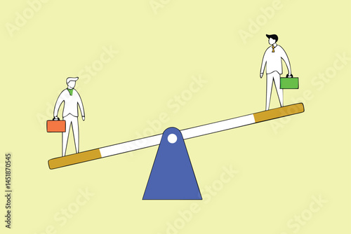 Smart vs Hard Path to Business Success Conceptual Businessman Competition Illustration