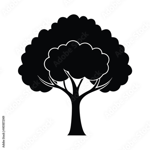 big tree silhouette vector with rich details and 11