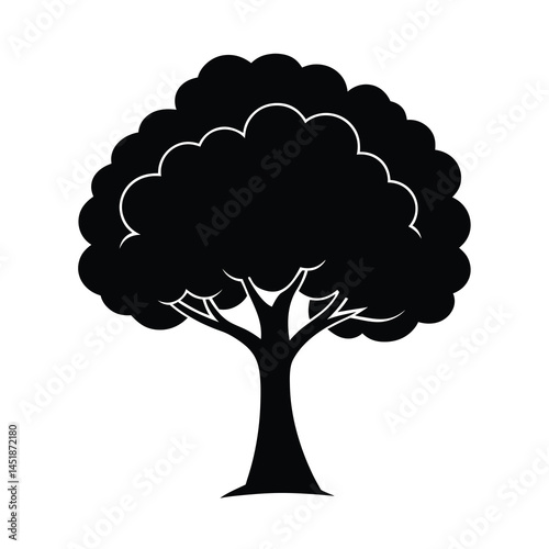 big tree silhouette vector with rich details and 13