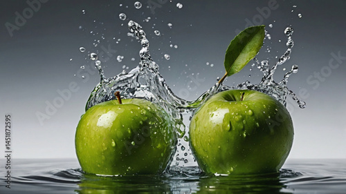 apple in water splash