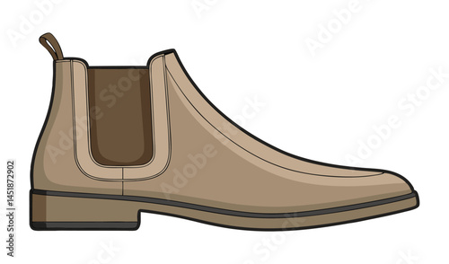 Black leather boots, a classic footwear pair isolated