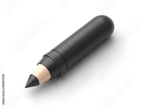 Obraz na płótnie Modern matte black pen isolated on white background, ideal for branding mockups, office themes, or minimal stationery presentations. Generative AI w salonie
