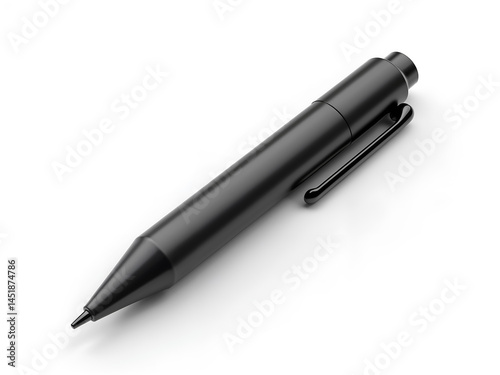 Obraz na płótnie Modern matte black pen isolated on white background, ideal for branding mockups, office themes, or minimal stationery presentations. Generative AI w salonie