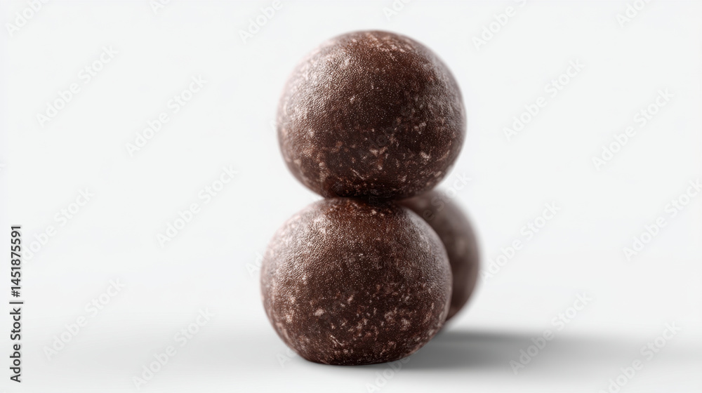Stack of chocolate truffles on light background Stack of chocolate truffles on light background