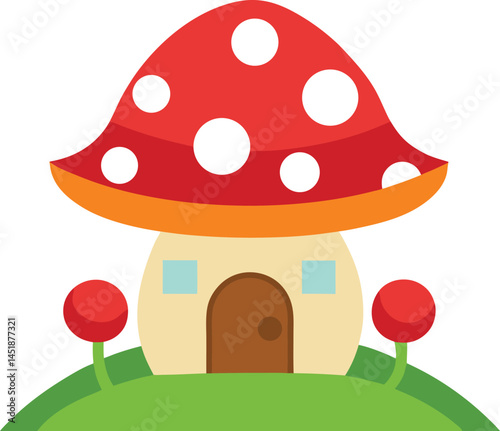 vector illustration of a Mushrooms house