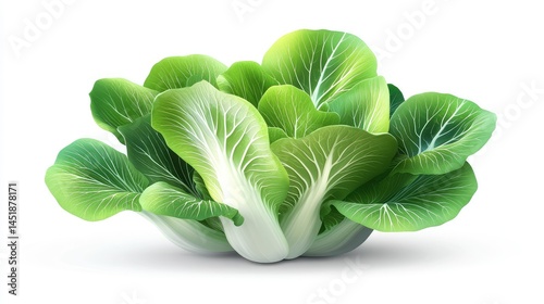 High-quality bok choy isolated PNG showing detail in leaves and base, perfect for cooking apps and health-related graphics