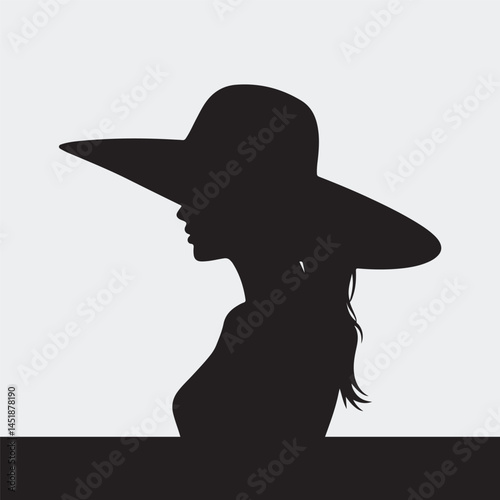 Woman Wearing Wild Bikini Silhouette Illustration