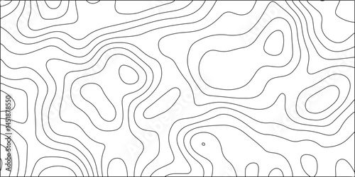Ocean topographic line map with curvy wave isolines vector illustration with landscape. Geographical location lines, cartography contour line trails relief texture. Cartography, terrain path concept.
