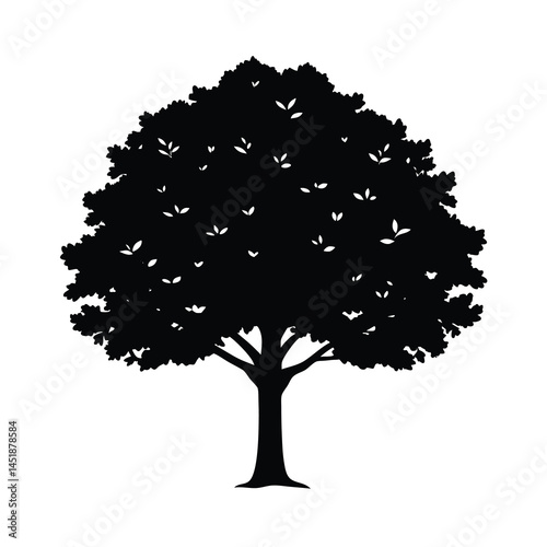 classic big tree silhouette vector timeless and c