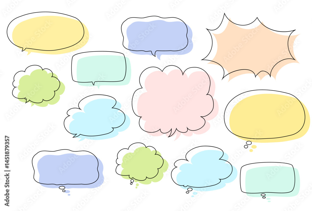 Colorful speech bubble set Colorful speech bubble set