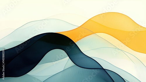 Elegant Abstract Waves in Soft Tones and Fluid Design Elements