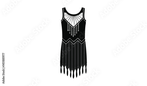 black wedding dress logo vector ,wedding dress vector illustration, silhouette vector
